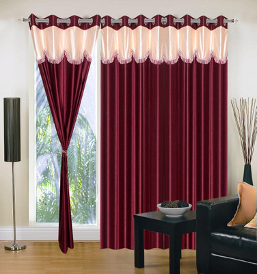 42% OFF on Shopgrab Polyester Red, Beige Solid Eyelet Curtain 42% OFF on Shopgrab Polyester Red, Beige Solid Eyelet Curtain