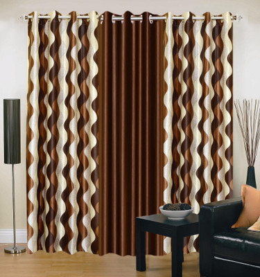 56% OFF on IWS Polyester Multicolor Printed Eyelet Curtain