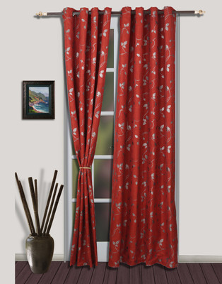 10% OFF on S9home by Seasons Polyester Red Eyelet Curtain 10% OFF on S9home by Seasons Polyester Red Eyelet Curtain