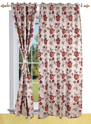 Shandar Maroon Solid Eyelet Curtain Shandar Maroon Solid Eyelet Curtain