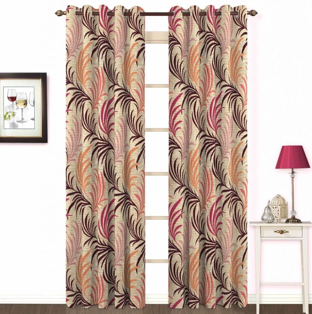 Skipper Cotton, Viscose Pink Geometric Eyelet Curtain