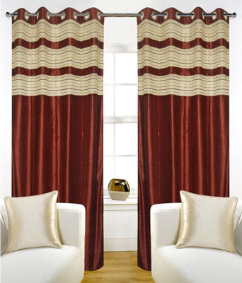 68% OFF on K-Star Polyester Maroon Printed Eyelet Curtain