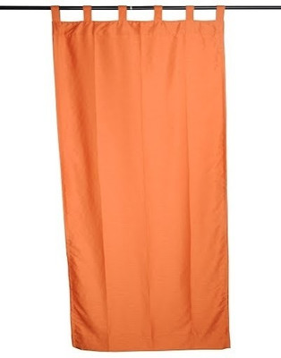 BlindsNcurtains Polyester Orange Floral Tab Top Curtain