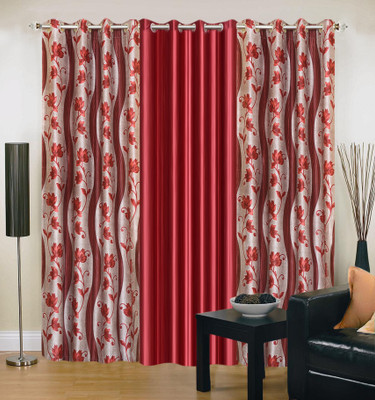 66% OFF on IWS Polyester Multicolor Printed Eyelet Curtain