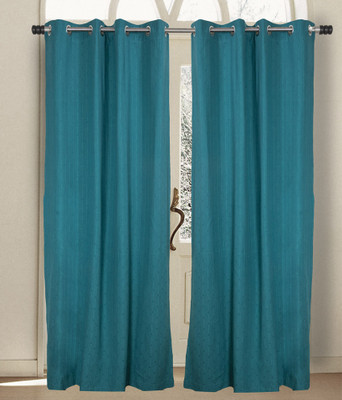 40% OFF on House This Cotton Green Floral Eyelet Curtain