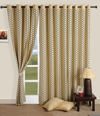 Swayam Cotton Multicolor Geometric Eyelet Curtain Swayam Cotton Multicolor Geometric Eyelet Curtain