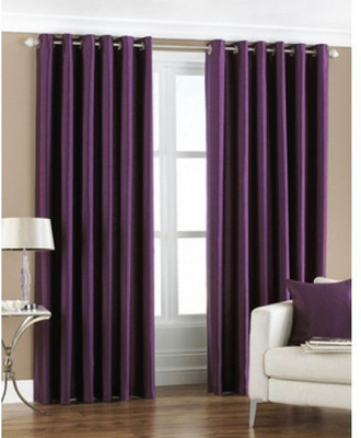 59% OFF on Shopgrab Polycotton Purple Solid Eyelet Curtain