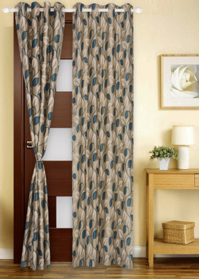 71% OFF on Dreams Polyester Blue Printed Eyelet Curtain