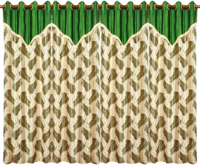 80% OFF on Zikrak Exim Polyester Green Self Design Eyelet Curtain