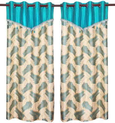 66% OFF on Zikrak Exim Polyester Blue Self Design Eyelet Curtain