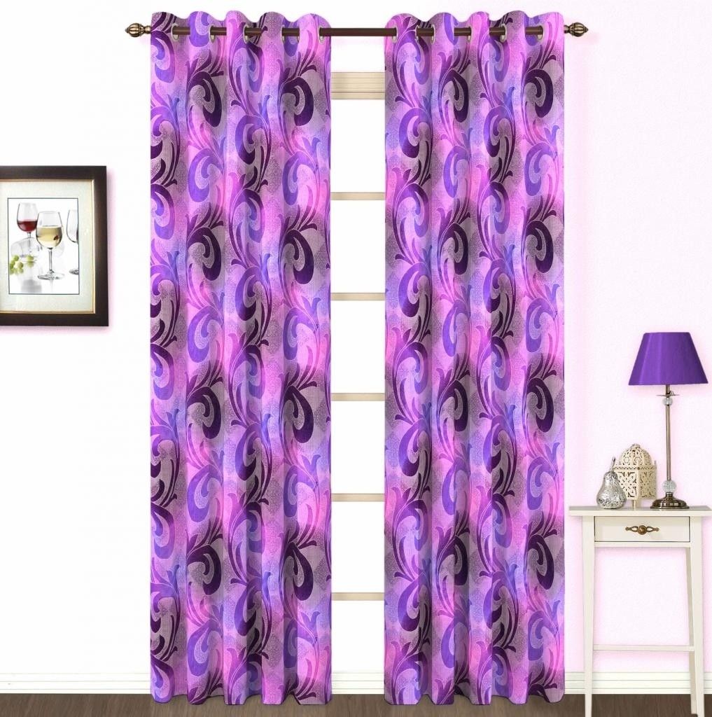 Skipper Polyester Purple Solid Eyelet Curtain