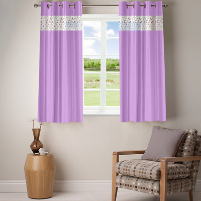 60% OFF on Kings Polycotton Purple Floral Eyelet Curtain