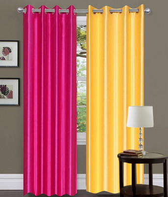 66% OFF on Fogg Polyester Pink, Beige Solid Eyelet Curtain 66% OFF on Fogg Polyester Pink, Beige Solid Eyelet Curtain
