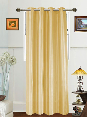 58% OFF on Dekor World Polyester Beige Floral Tab Top Curtain