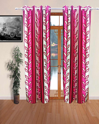 73% OFF on Sajawatt Polyester Pink Floral Eyelet Curtain 73% OFF on Sajawatt Polyester Pink Floral Eyelet Curtain