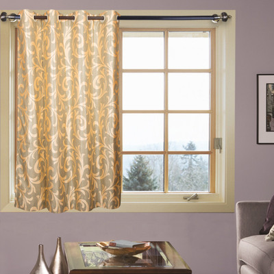 67% OFF on Kings Polycotton Gold Abstract Tab Top Curtain