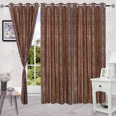 66% OFF on IWS Polyester Multicolor Solid Eyelet Curtain