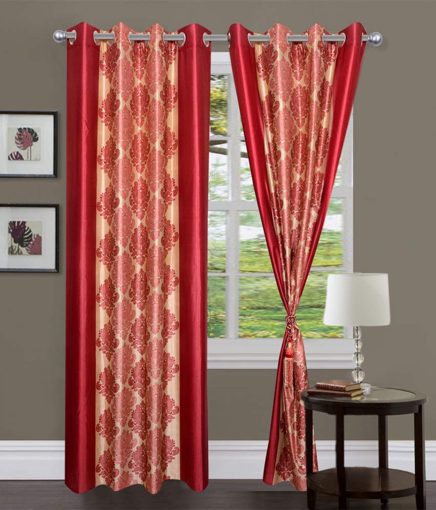 76% OFF on HomeZaara Polyester Multicolor Floral Eyelet Curtain