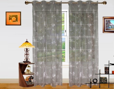 53% OFF on Dekor World Polyester Grey Ikat Eyelet Curtain 53% OFF on Dekor World Polyester Grey Ikat Eyelet Curtain