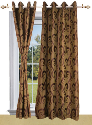50% OFF on Shandar Polyester Brown Polka Eyelet Curtain 50% OFF on Shandar Polyester Brown Polka Eyelet Curtain