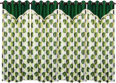 64% OFF on Zikrak Exim Polyester Green Floral Eyelet Curtain