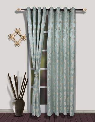 30% OFF on S9home by Seasons Polyester Blue Damask Eyelet Curtain