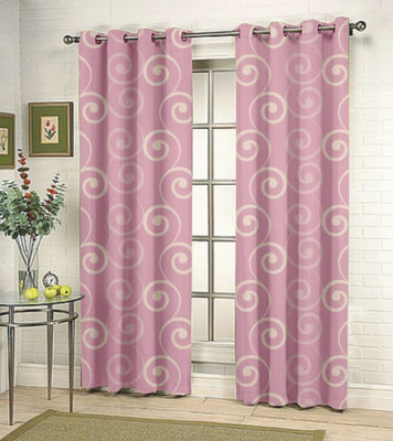 33% OFF on Fabutex Lavender Graphic Eyelet Curtain