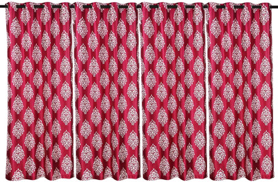 78% OFF on Zikrak Exim Polyester Red Geometric Eyelet Curtain