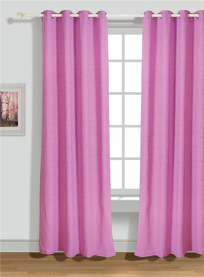 40% OFF on House This Cotton Purple Embroidered Eyelet Curtain