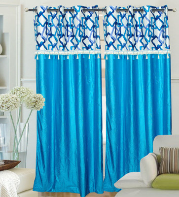 33% OFF on Hargunz Polyester Light Blue Geometric Eyelet Curtain 33% OFF on Hargunz Polyester Light Blue Geometric Eyelet Curtain