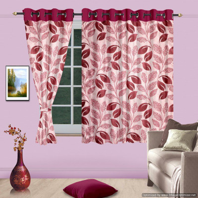 73% OFF on Cortina Polyester Maroon Floral Eyelet Curtain 73% OFF on Cortina Polyester Maroon Floral Eyelet Curtain