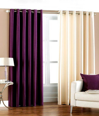 66% OFF on HomeZaara Polyester Purple, Beige Solid Eyelet Curtain 66% OFF on HomeZaara Polyester Purple, Beige Solid Eyelet Curtain