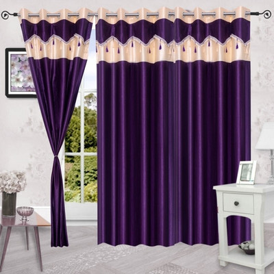 56% OFF on IWS Polyester Purple Solid Eyelet Curtain