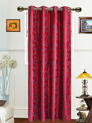 61% OFF on Dekor World Polyester Maroon Printed Window Curtain