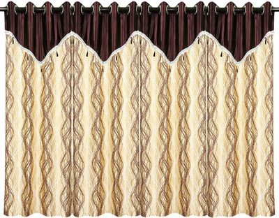 71% OFF on Zikrak Exim Polyester Brown Chevron Eyelet Curtain