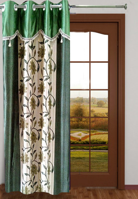 61% OFF on Homefab India Polyester Green Solid Eyelet Curtain