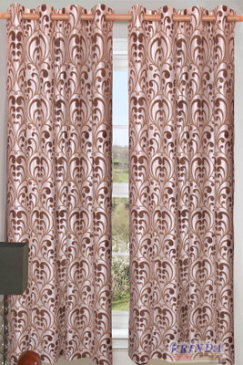 46% OFF on Vrinda Polycotton Multicolor Printed Eyelet Curtain