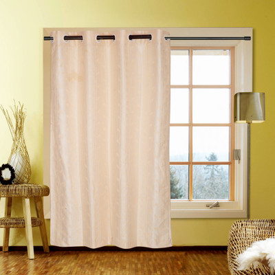 40% OFF on Kings Polycotton White Self Design Eyelet Curtain