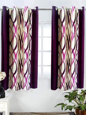 60% OFF on Homefab India Polyester Lavender Geometric Eyelet Curtain