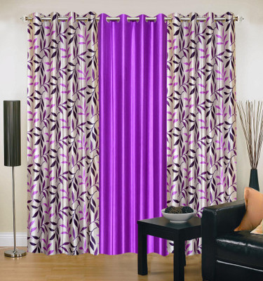 56% OFF on IWS Polyester Multicolor Damask Eyelet Curtain
