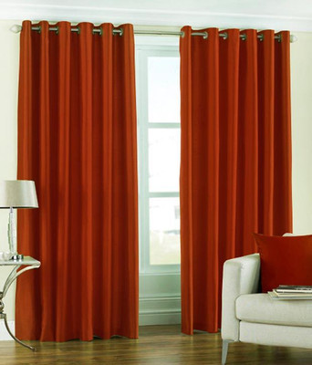 39% OFF on Jojo Designs Polyester Orange Solid Eyelet Curtain