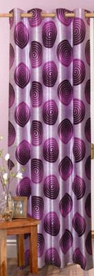 50% OFF on Vrinda Polyester Purple Printed Tab Top Curtain