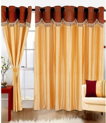 61% OFF on Shopgrab Polyester Beige, Brown Solid Eyelet Curtain