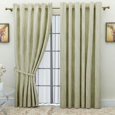 G M HomeFashion Polyester Multicolor Solid Eyelet Curtain G M HomeFashion Polyester Multicolor Solid Eyelet Curtain