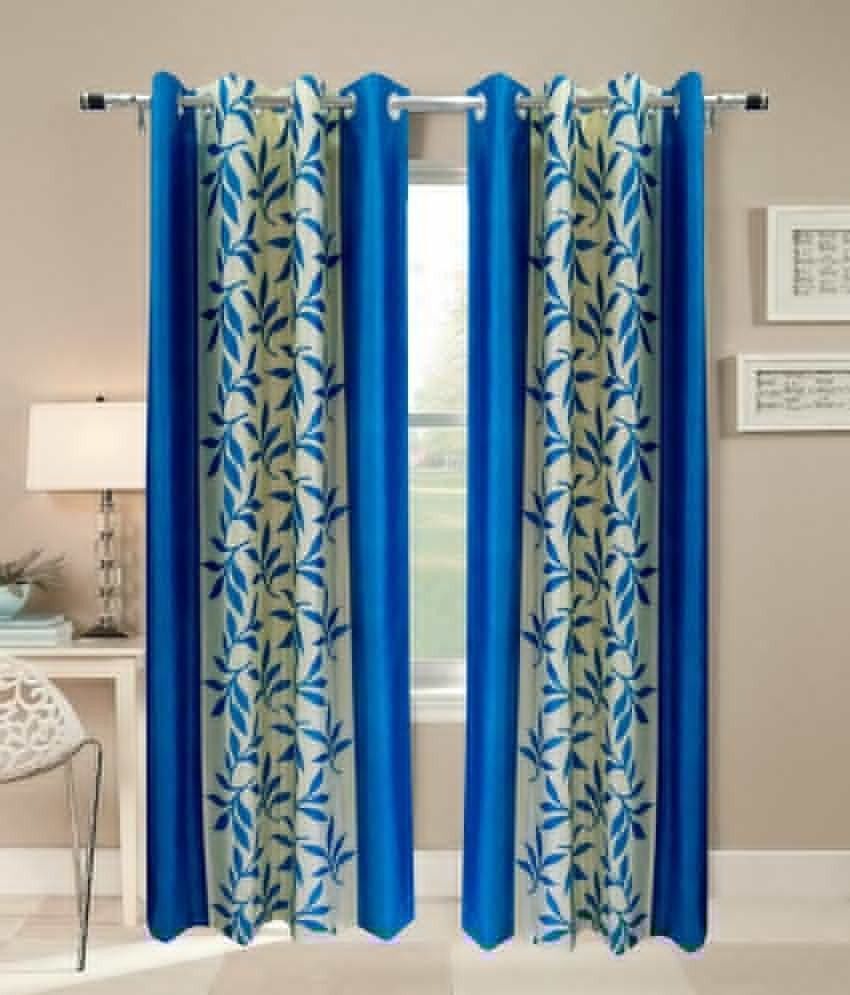 43% OFF on Madhav Product Polyester Blue Floral Eyelet Curtain 43% OFF on Madhav Product Polyester Blue Floral Eyelet Curtain