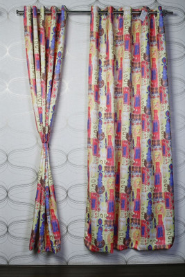 56% OFF on Titu Polyester Multicolor Solid Eyelet Curtain