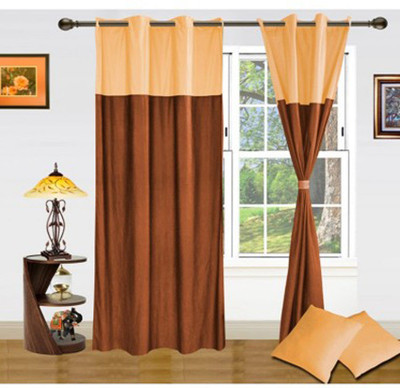 66% OFF on HomeZaara Polyester Multicolor Checkered Eyelet Curtain