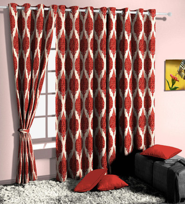 10% OFF on Curtainman Polyester Red Damask Eyelet Curtain 10% OFF on Curtainman Polyester Red Damask Eyelet Curtain