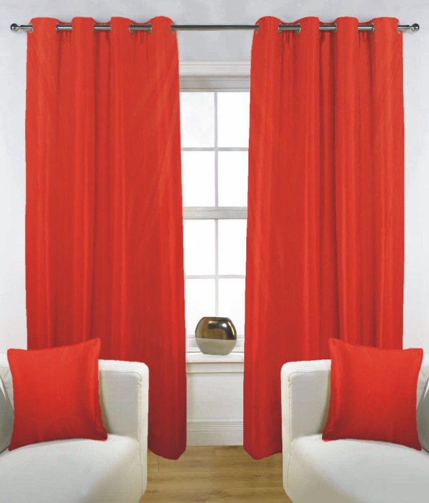45% OFF on Fabutex Polyester Orange Solid Eyelet Curtain 45% OFF on Fabutex Polyester Orange Solid Eyelet Curtain