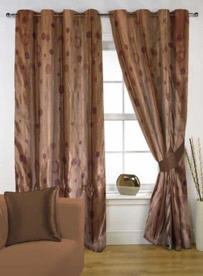 58% OFF on Handloom Factory Polycotton Multicolor Solid Eyelet Curtain